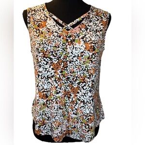 Emaline Women's Multicolor Sleeveless V-Neck Blouse, Soft, Size PM